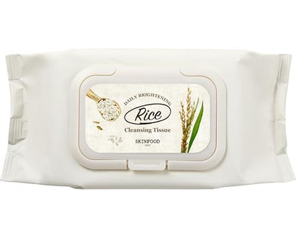 SKINFOOD Rice Cleansing Wipes - Hypoallergenic Makeup Remover Wipes for Sensitive Skin, 80 Count Avelisse