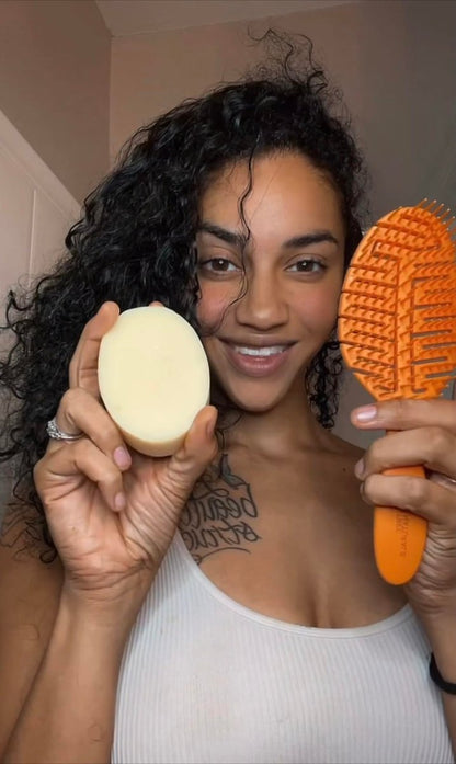 Tree Naturals Green Tea & Coconut Conditioner Bar – Moisturizing & Detangling Solid Conditioner for Curly, Coily & Kinky Hair, Sulfate-Free, Vegan, Plastic-Free, Travel-Friendly, 4 oz