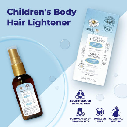 Camomila Intea Junior Body Hair Lightener for Kids - Natural Chamomile Spray, Paraben & Ammonia Free, 1.7 oz (50 ml) Avelisse
