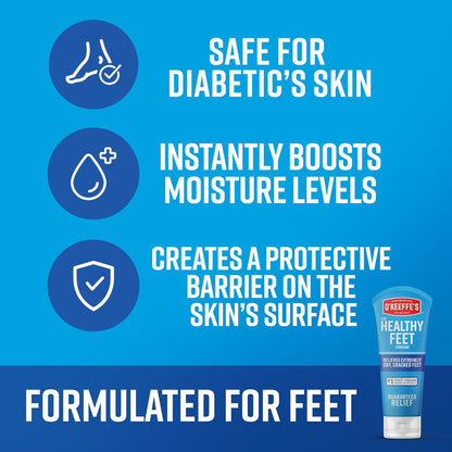 O'Keeffe's for Healthy Feet Foot Cream - 3 oz Travel Size Tube - Intense Moisture for Dry, Cracked Feet
