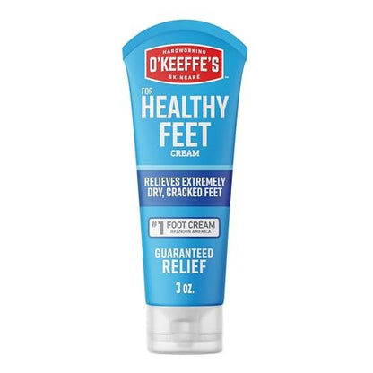 O'Keeffe's for Healthy Feet Foot Cream - 3 oz Travel Size Tube - Intense Moisture for Dry, Cracked Feet