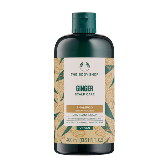 The Body Shop Ginger Scalp Care Shampoo for Dry, Flaky Scalp | With Ginger Root Essential Oil, Soothes Dryness, Vegan | 400 mL / 13.5 Oz