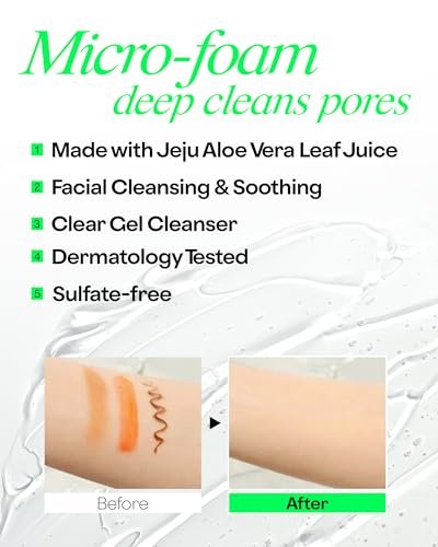 HOLIKA HOLIKA Aloe Facial Cleansing Foam – Gentle Hydrating Face Wash for All Skin Types (5.07 fl oz) - görsel 6
