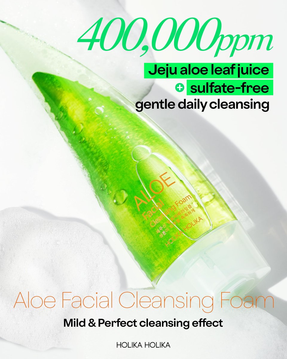 HOLIKA HOLIKA Aloe Facial Cleansing Foam – Gentle Hydrating Face Wash for All Skin Types (5.07 fl oz) - görsel 3