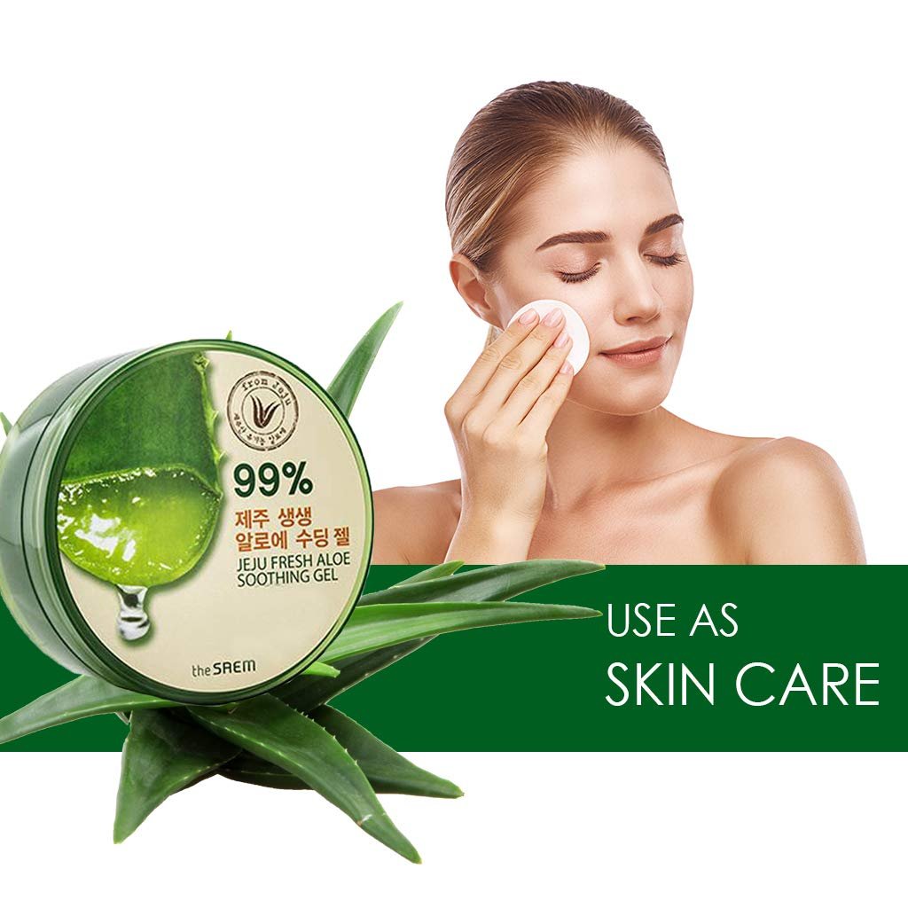 THESAEM Jeju Fresh Aloe Soothing Gel - 99% Pure Aloe Vera Leaf Juice, 10.1 fl. oz. - Multi-Purpose Moisturizing Gel for Face, Body & Hair - görsel 7