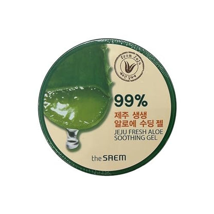 THESAEM Jeju Fresh Aloe Soothing Gel - 99% Pure Aloe Vera Leaf Juice, 10.1 fl. oz. - Multi-Purpose Moisturizing Gel for Face, Body & Hair
