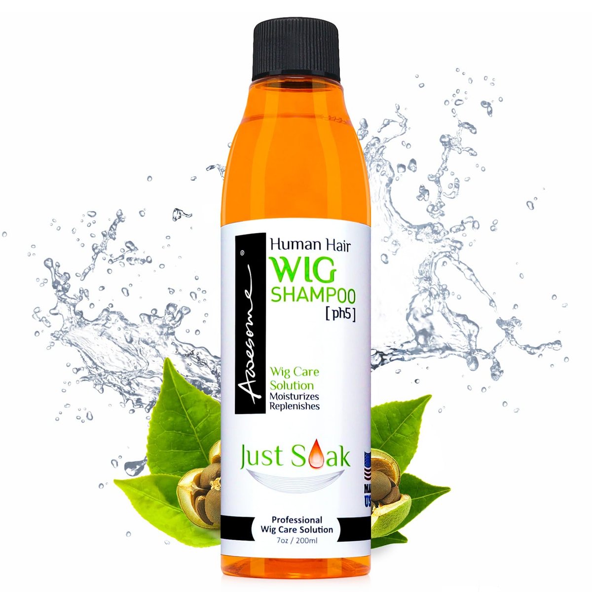 Awesome Human Hair Wig Shampoo - pH5 Wig Care Solution, Adds Body & Volume, Promotes Silkiness and Shine, Detangle & Easy Combing, 7 fl oz Avelisse