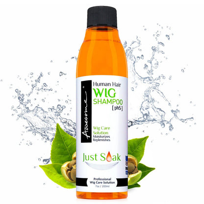 Awesome Human Hair Wig Shampoo - pH5 Wig Care Solution, Adds Body & Volume, Promotes Silkiness and Shine, Detangle & Easy Combing, 7 fl oz Avelisse
