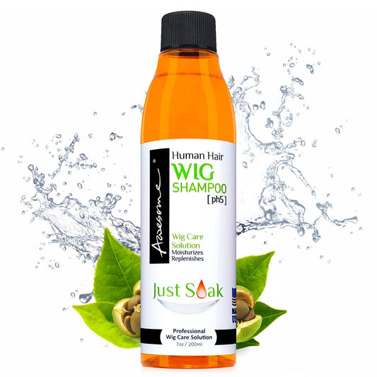 Awesome Human Hair Wig Shampoo - pH5 Wig Care Solution, Adds Body & Volume, Promotes Silkiness and Shine, Detangle & Easy Combing, 7 fl oz Avelisse