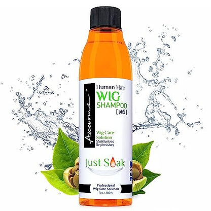 Awesome Human Hair Wig Shampoo - pH5 Wig Care Solution, Adds Body & Volume, Promotes Silkiness and Shine, Detangle & Easy Combing, 7 fl oz Avelisse
