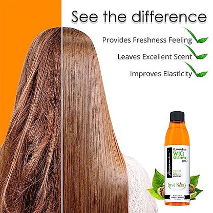 Awesome Human Hair Wig Shampoo - pH5 Wig Care Solution, Adds Body & Volume, Promotes Silkiness and Shine, Detangle & Easy Combing, 7 fl oz Avelisse