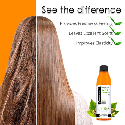 Awesome Human Hair Wig Shampoo - pH5 Wig Care Solution, Adds Body & Volume, Promotes Silkiness and Shine, Detangle & Easy Combing, 7 fl oz Avelisse