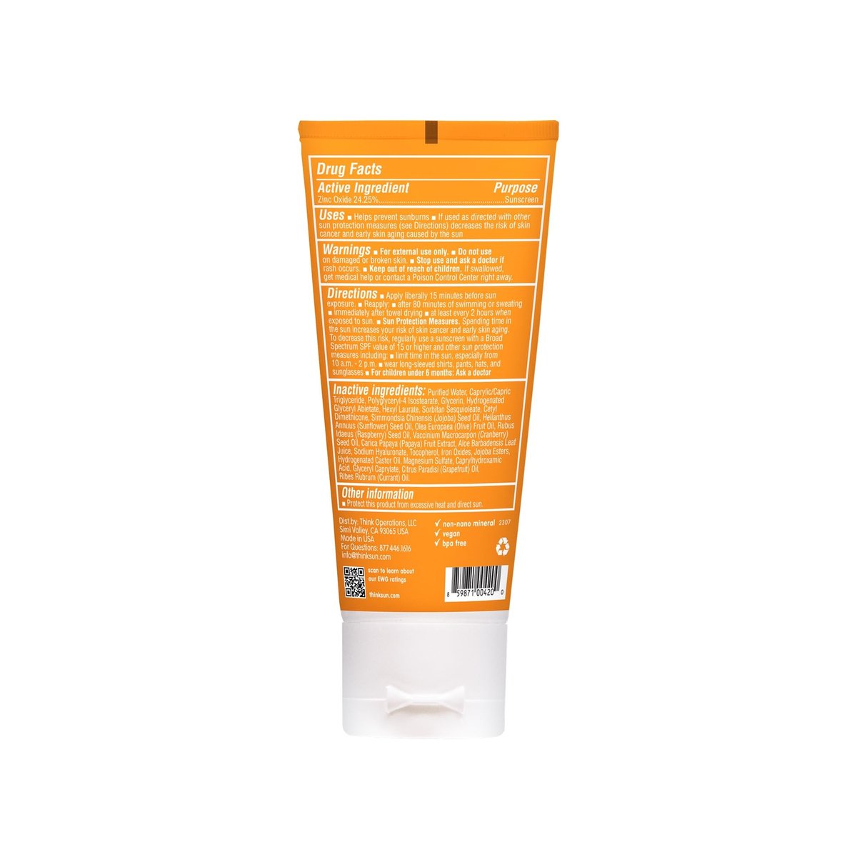Thinkdaily SPF 30 Tinted Sunscreen for Face with Zinc Oxide, 2 Oz – Safe, Natural, Water Resistant Reef Safe Sunscreen for All Skin Tones, Broad Spectrum UVA/UVB Sun Protection - görsel 5