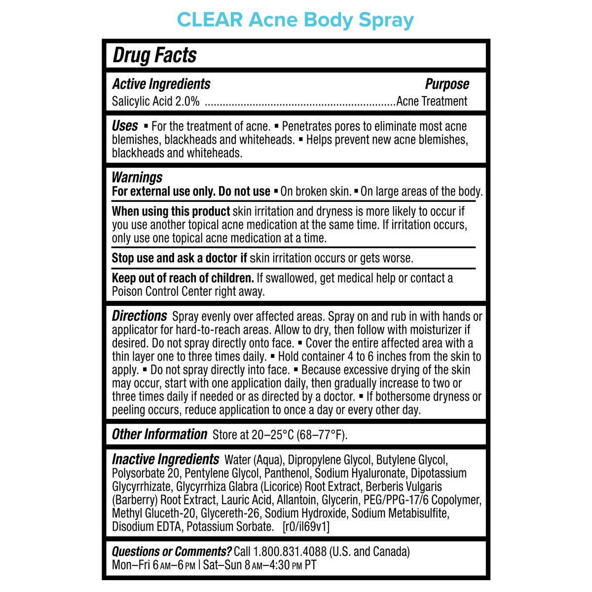 Paula's Choice CLEAR Exfoliating Back & Body Acne Spray with 2% BHA Salicylic Acid, 4 Fl Oz Avelisse