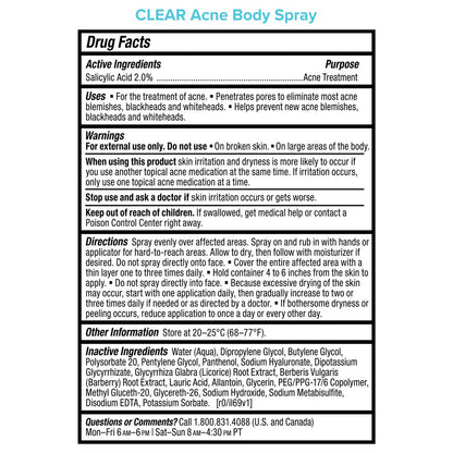 Paula's Choice CLEAR Exfoliating Back & Body Acne Spray with 2% BHA Salicylic Acid, 4 Fl Oz Avelisse
