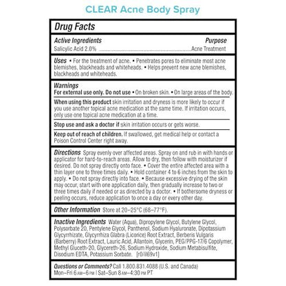 Paula's Choice CLEAR Exfoliating Back & Body Acne Spray with 2% BHA Salicylic Acid, 4 Fl Oz Avelisse