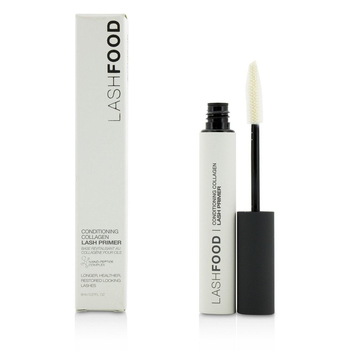 LashFood Conditioning Collagen Fiber Primer – Lash Extender & Thickening Serum, Volume Boosting with Collagen, Nano-Peptide Complex, Panthenol, Clear, 0.27 oz Avelisse