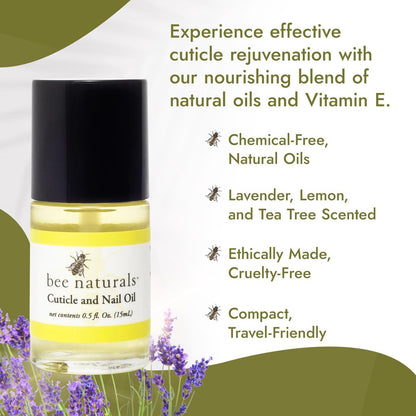 Bee Naturals Quick Fix Cuticle Oil Pen – Vitamin E Enriched Nail Revitalizer with Lavender & Lemon Essence, Travel-Sized, Cruelty-Free Avelisse