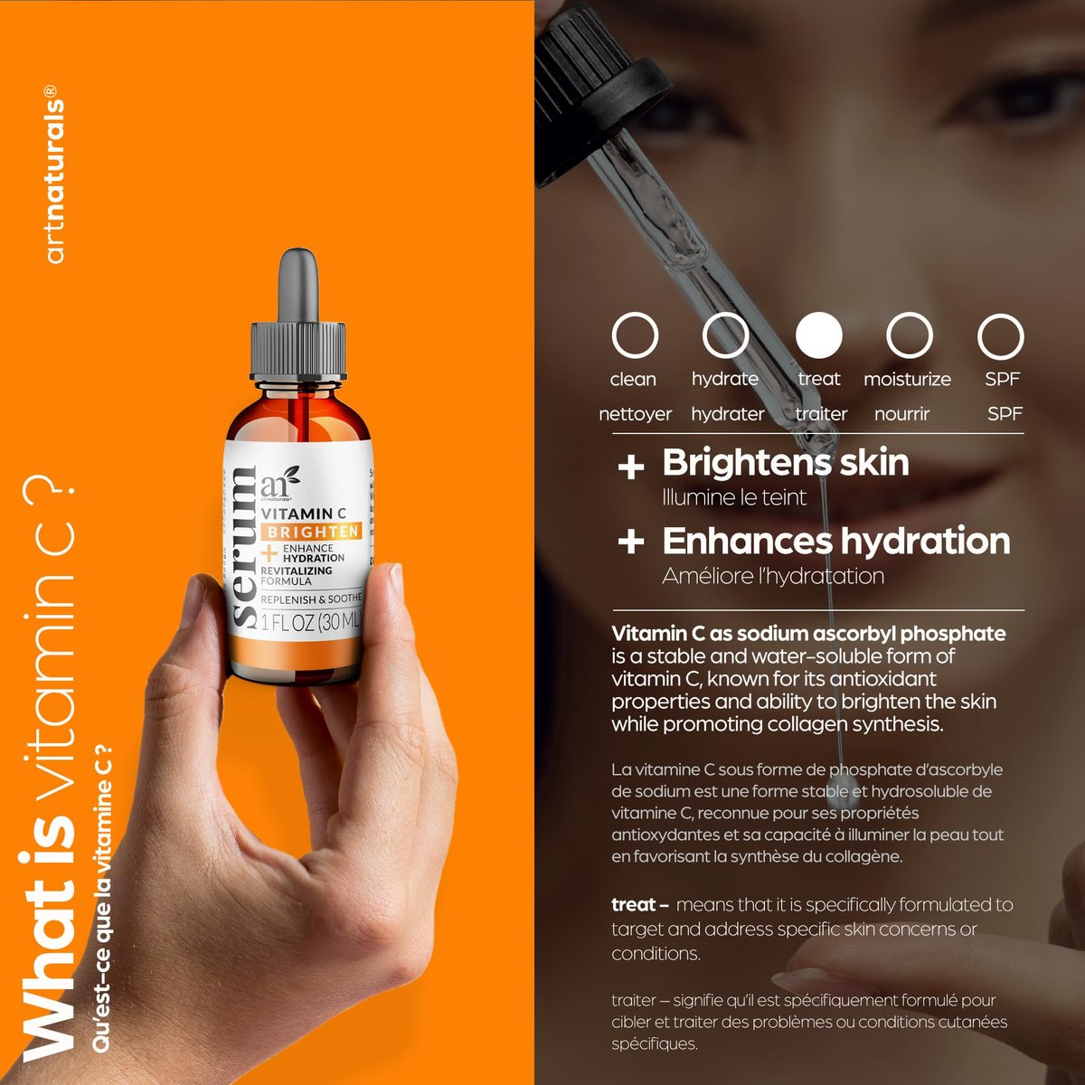 Artnaturals Anti-Aging Vitamin C Serum with Hyaluronic Acid and Vitamin E – 20% Vitamin C, 1 Fl Oz - görsel 14