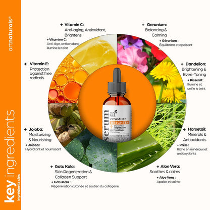 Artnaturals Anti-Aging Vitamin C Serum with Hyaluronic Acid and Vitamin E – 20% Vitamin C, 1 Fl Oz