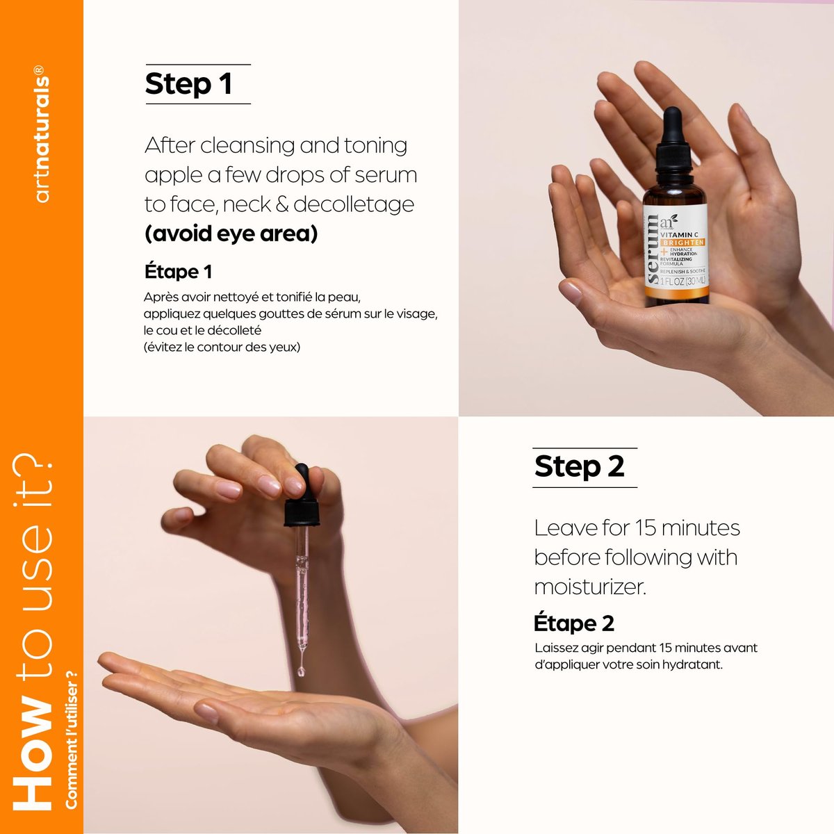 Artnaturals Anti-Aging Vitamin C Serum with Hyaluronic Acid and Vitamin E – 20% Vitamin C, 1 Fl Oz - görsel 10