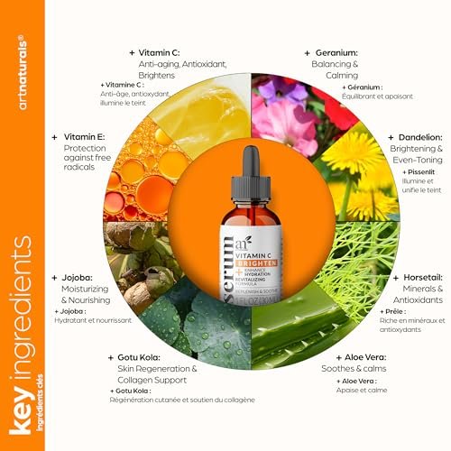 Artnaturals Anti-Aging Vitamin C Serum with Hyaluronic Acid and Vitamin E – 20% Vitamin C, 1 Fl Oz - görsel 5