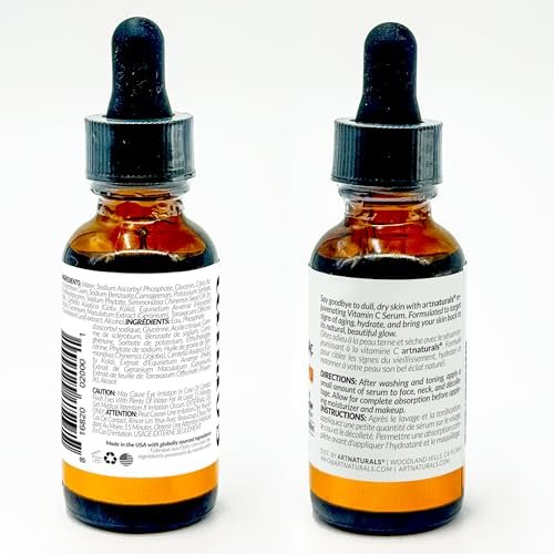 Artnaturals Anti-Aging Vitamin C Serum with Hyaluronic Acid and Vitamin E – 20% Vitamin C, 1 Fl Oz - görsel 3