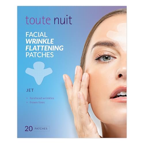 Toute Nuit Wrinkle Patches – Jet – Face Tape for Forehead and Large Frown Lines – Hypoallergenic Anti Wrinkle Patches – 20 Count, Made in USA Avelisse