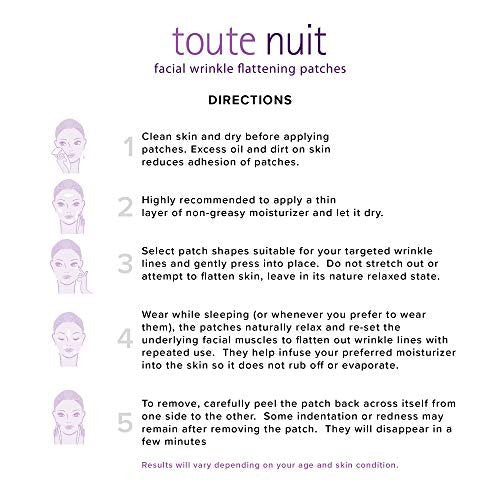 Toute Nuit Wrinkle Patches – Jet – Face Tape for Forehead and Large Frown Lines – Hypoallergenic Anti Wrinkle Patches – 20 Count, Made in USA Avelisse