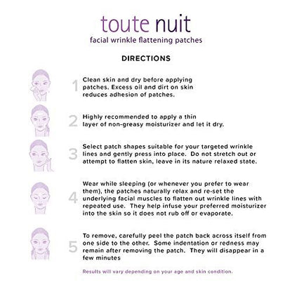 Toute Nuit Wrinkle Patches – Jet – Face Tape for Forehead and Large Frown Lines – Hypoallergenic Anti Wrinkle Patches – 20 Count, Made in USA Avelisse