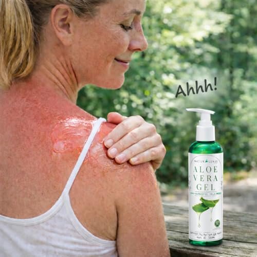 NaturSense 99% Organic Aloe Vera Gel – Deep Hydration Moisturizer for Face, Hair, Scalp, Acne, Sunburn, Dry Winter Skin, Sensitive Skin, Shaving – Unscented, 12 oz, Made in USA Avelisse