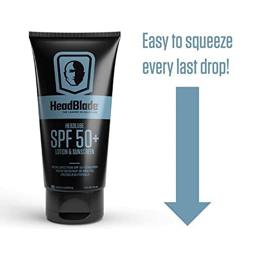 HeadBlade HeadLube SPF 50 Men's Lotion and Sunscreen - No Greasiness, Sweat Resistant, Formulated for Face, Body & Scalps - Water Resistant for 80 Minutes, 5 fl oz - görsel 7