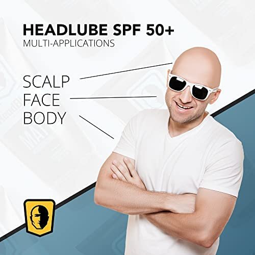 HeadBlade HeadLube SPF 50 Men's Lotion and Sunscreen - No Greasiness, Sweat Resistant, Formulated for Face, Body & Scalps - Water Resistant for 80 Minutes, 5 fl oz - görsel 6
