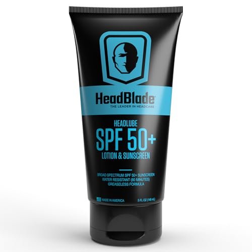 HeadBlade HeadLube SPF 50 Men's Lotion and Sunscreen - No Greasiness, Sweat Resistant, Formulated for Face, Body & Scalps - Water Resistant for 80 Minutes, 5 fl oz - görsel 2