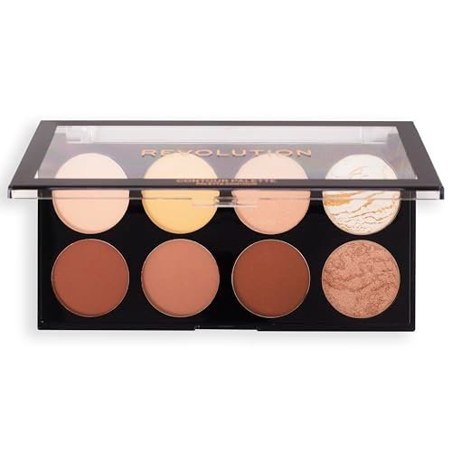 Makeup Revolution Ultra Contour Palette - Highlight & Contour Shades, Vegan, 13g - görsel 6