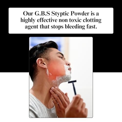 Styptic Powder Jars – Professional Grooming First Aid for Shaving Nicks, Razor Cuts & Razor Burn – Quick Healing Blood Stop Powder, 3 Pack (.18 oz Each) - görsel 12