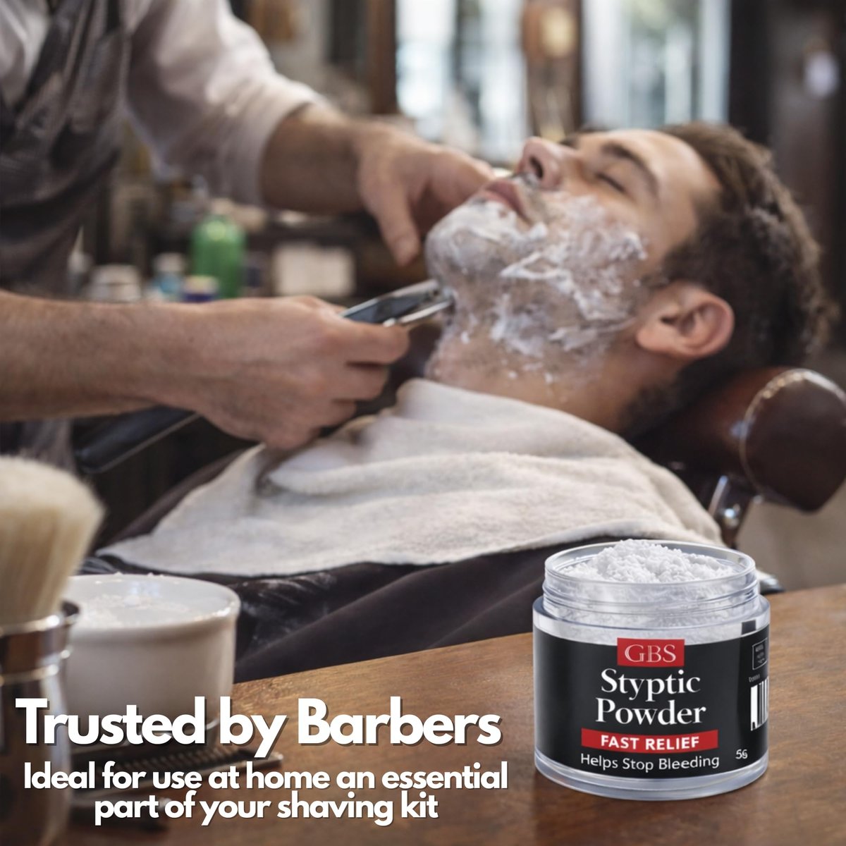 Styptic Powder Jars – Professional Grooming First Aid for Shaving Nicks, Razor Cuts & Razor Burn – Quick Healing Blood Stop Powder, 3 Pack (.18 oz Each) - görsel 9