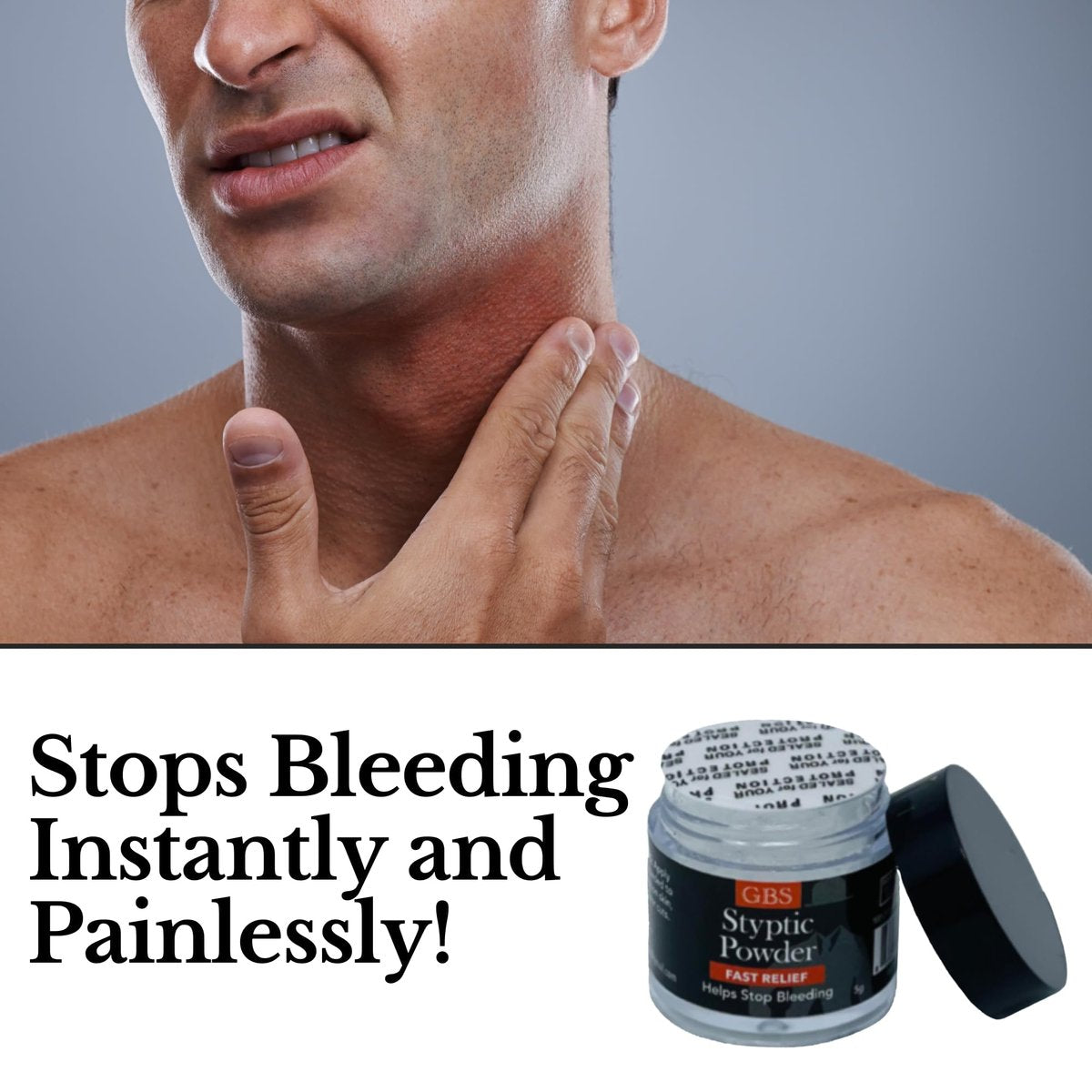 Styptic Powder Jars – Professional Grooming First Aid for Shaving Nicks, Razor Cuts & Razor Burn – Quick Healing Blood Stop Powder, 3 Pack (.18 oz Each) - görsel 13