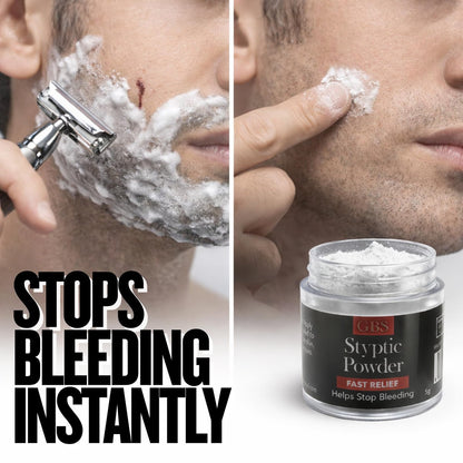 Styptic Powder Jars – Professional Grooming First Aid for Shaving Nicks, Razor Cuts & Razor Burn – Quick Healing Blood Stop Powder, 3 Pack (.18 oz Each)