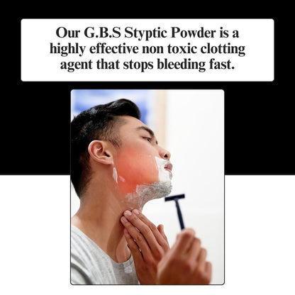 Styptic Powder Jars – Professional Grooming First Aid for Shaving Nicks, Razor Cuts & Razor Burn – Quick Healing Blood Stop Powder, 3 Pack (.18 oz Each)