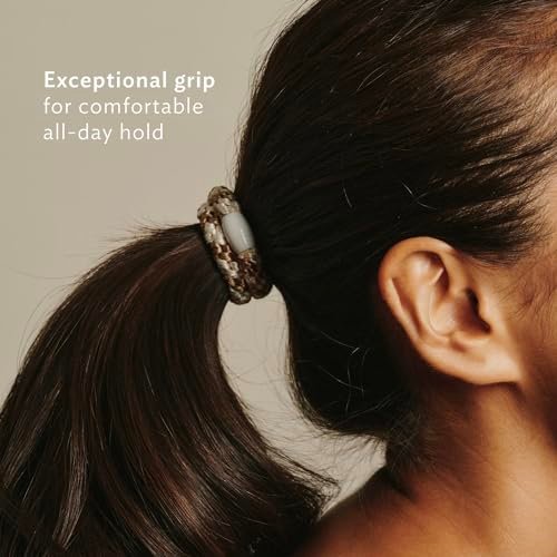L. Erickson Pony Hair Ties – Black – 8 Pack No Damage Ponytail Holders for Women - görsel 6