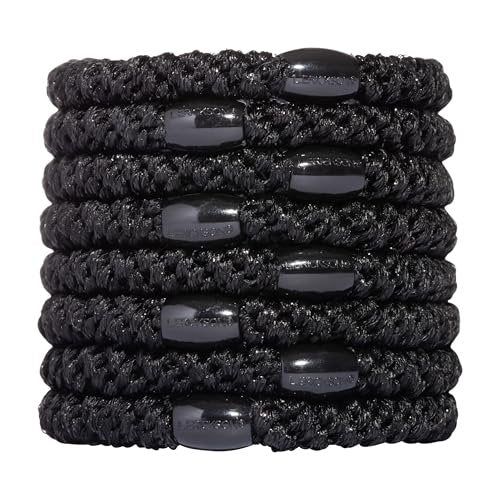 L. Erickson Pony Hair Ties – Black – 8 Pack No Damage Ponytail Holders for Women - görsel 2