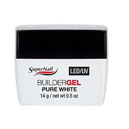 Supernail Pure White LED/UV Builder Gel for Nail Enhancement - 0.5 fl oz