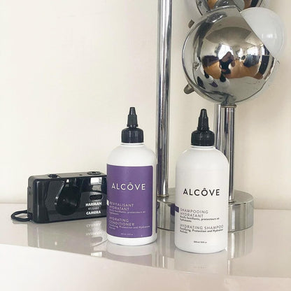 Alcôve Hydrating Shampoo & Conditioner Duo – Sulfate-Free, Moisturizing with Evening Primrose Oil, Mango Extract & Argan Oil – Anti-Frizz, Color-Safe – 10 oz Each Avelisse
