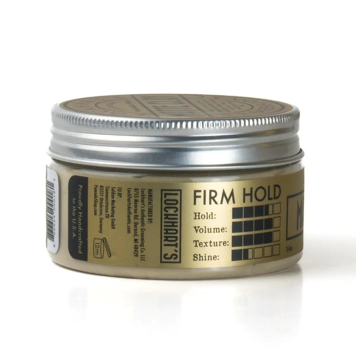 Lockhart’s Classic Matte Clay - Handcrafted Pomade For Men - Medium/Firm Hold, Natural Matte Finish - Made With Kaolin & Beeswax (3.4 oz) Avelisse