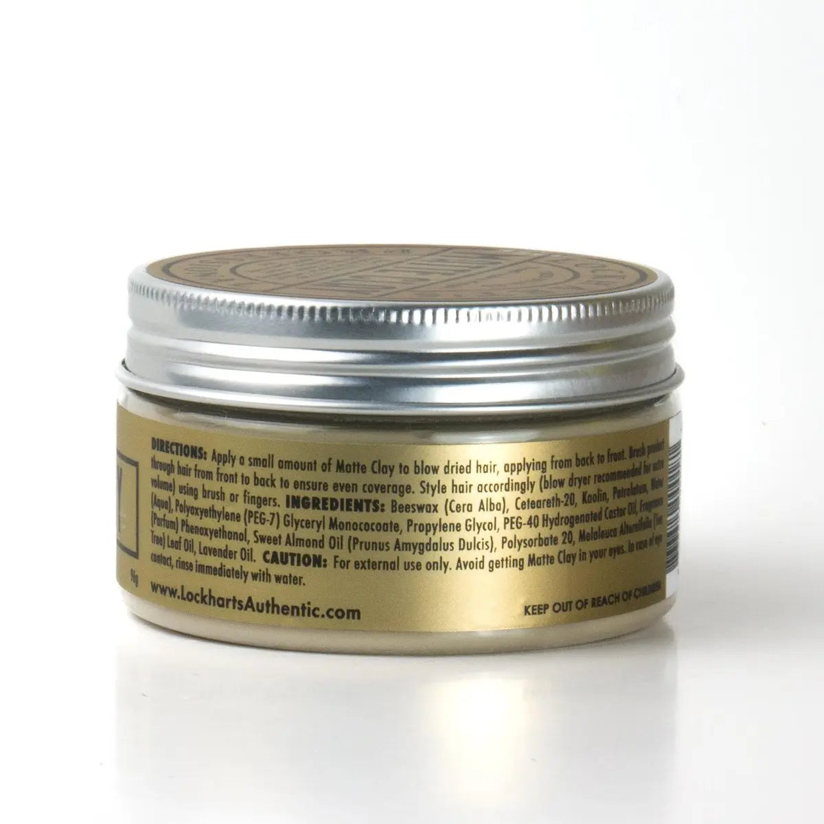 Lockhart’s Classic Matte Clay - Handcrafted Pomade For Men - Medium/Firm Hold, Natural Matte Finish - Made With Kaolin & Beeswax (3.4 oz) Avelisse