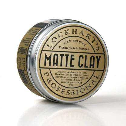 Lockhart’s Classic Matte Clay - Handcrafted Pomade For Men - Medium/Firm Hold, Natural Matte Finish - Made With Kaolin & Beeswax (3.4 oz) Avelisse