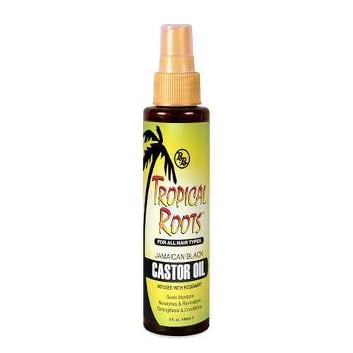 Bronner Brothers Tropical Roots Black Castor Oil with Rosemary, 5 Fl Oz - Nourishing Hair Treatment Oil Avelisse