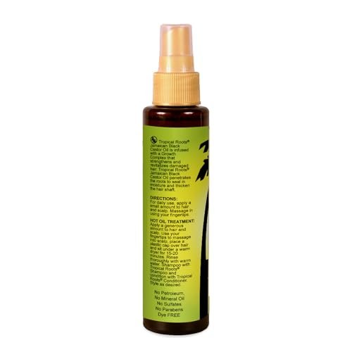Bronner Brothers Tropical Roots Black Castor Oil with Rosemary, 5 Fl Oz - Nourishing Hair Treatment Oil Avelisse