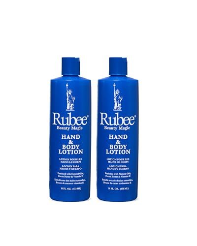 RUBEE Body & Hand Lotion - Pack of 2 Non-Greasy Cacao Butter Lotion for Extremely Dry Skin - 16 oz Each - Vitamin E Moisturizer for Women & Men Avelisse
